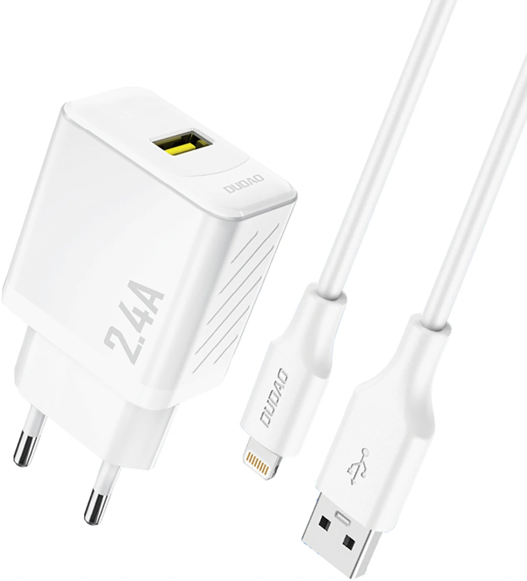 Incarcator Retea Cu Cablu Lightning Dudao A23LEU, 30W, 2.4A, 1 x USB-A, Alb