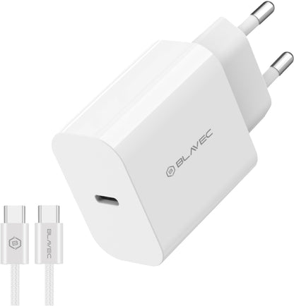 Incarcator Retea Cu Cablu USB-C Blavec BC-14, 30W, 3A, 1 x USB-C, Alb
