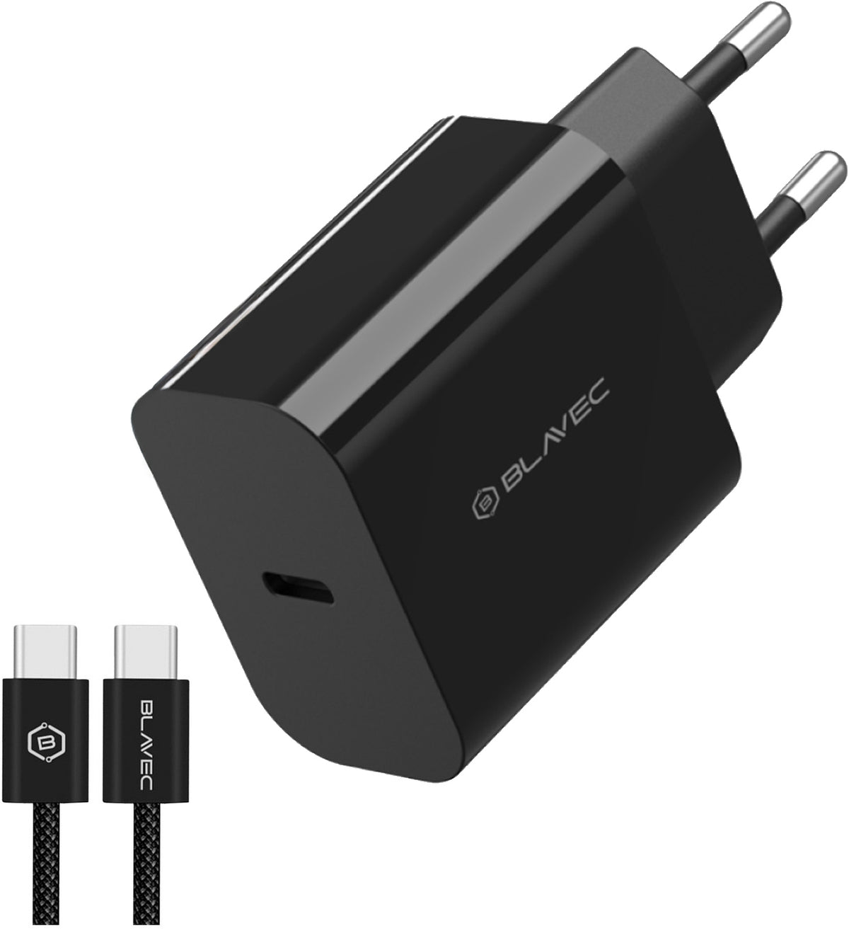 Incarcator Retea Cu Cablu USB-C Blavec BC-14, 30W, 3A, 1 x USB-C, Negru