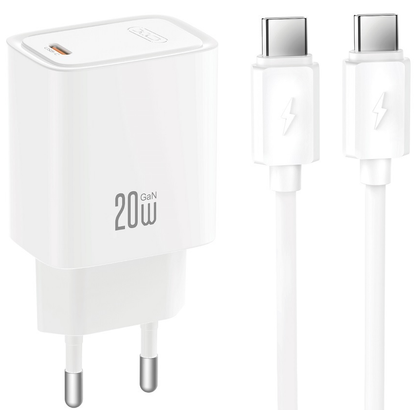 Incarcator Retea Cu Cablu USB-C XO Design CE51, 20W, 3A, 1 x USB-C, Alb