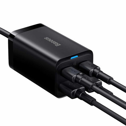 Incarcator Retea Cu Cablu USB-C Baseus GaN3 Pro, 65W, 3A, 2 x USB-A - 2 x USB-C, Negru CCGP040101