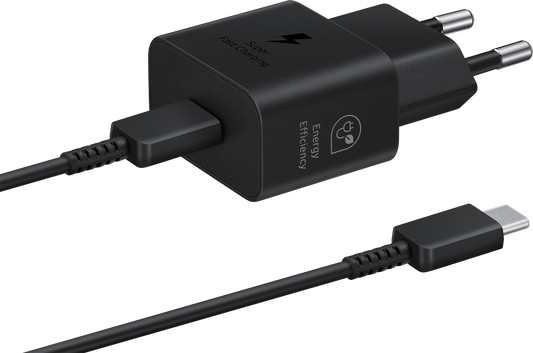 Incarcator Retea Cu Cablu USB-C Samsung, 25W, 3A, 1 x USB-C, Negru EP-T2510XBEGEU