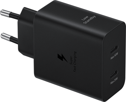 Ładowarka sieciowa Samsung z kablem USB-C, 50 W, 3 A, 2 x USB-C, czarna EP-T5020XBEGEU