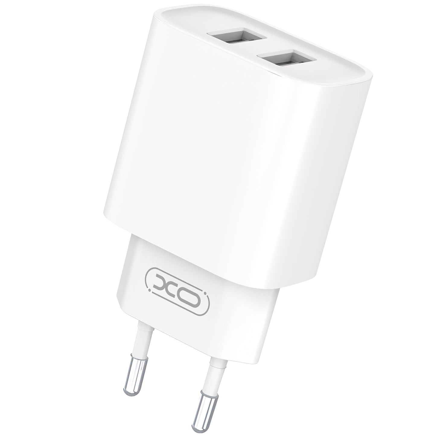 Incarcator Retea Cu Cablu Lightning XO Design CE02C, 10.5W, 2.1A, 2 x USB-A, Alb