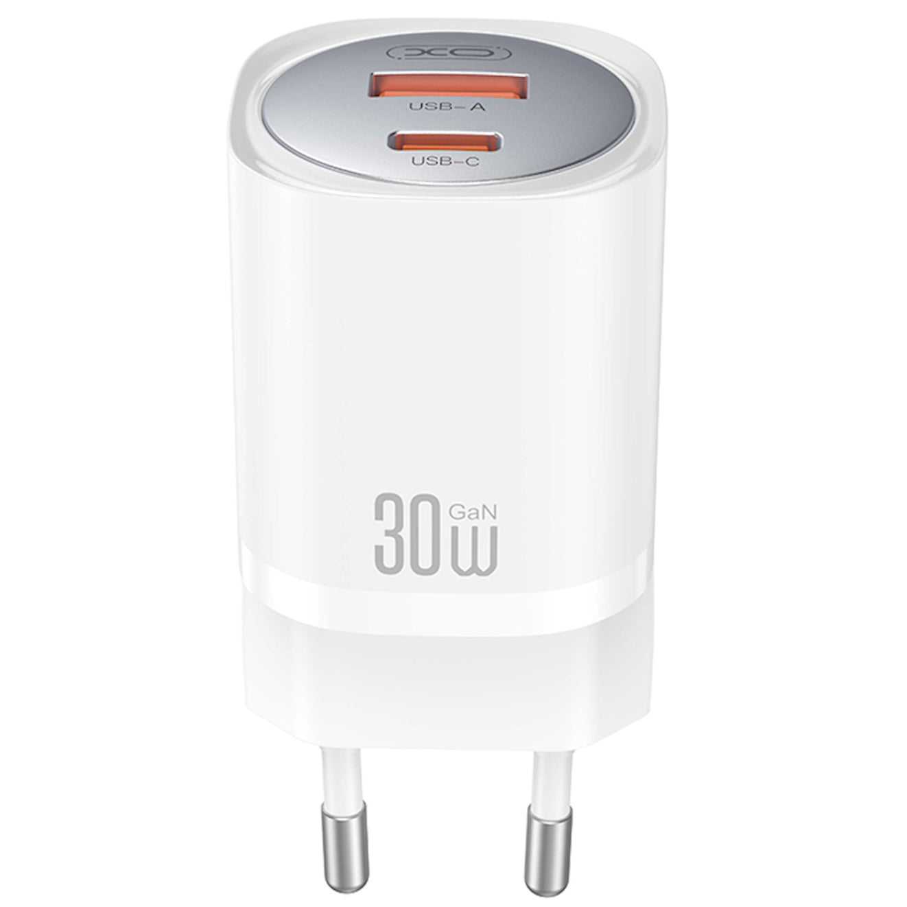 Incarcator Retea Cu Cablu USB-C XO Design CE21, 30W, 3A, 1 x USB-A - 1 x USB-C, Alb