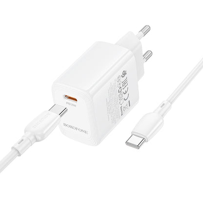 Incarcator Retea Cu Cablu USB-C Borofone BN26 Fuente, 20W, 3A, 1 x USB-C, Alb