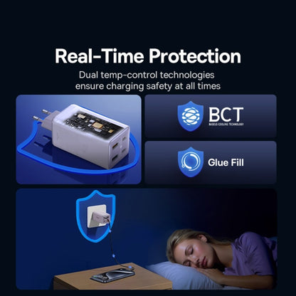 Incarcator Retea Cu Cablu USB-C Baseus GaN6 Pro, 100W, 3.25A, 2 x USB-A - 2 x USB-C, Mov P10162705532-00