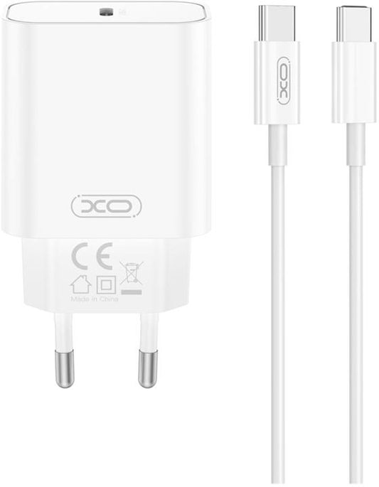 Incarcator Retea Cu Cablu USB-C XO Design CE32, 20W, 3A, 1 x USB-C, Alb