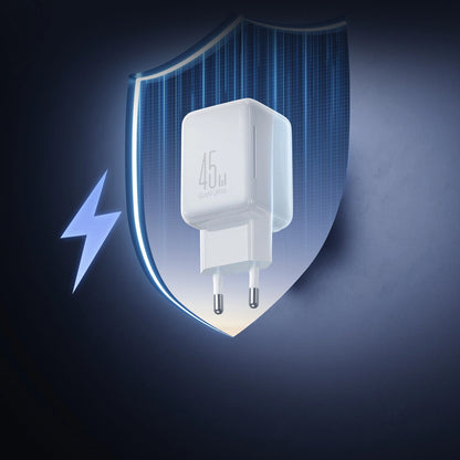 Incarcator Retea Cu Cablu USB-C Joyroom JR-TCL05, 45W, 3A, 2 x USB-C, Alb