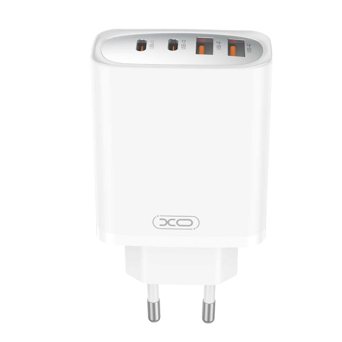 Incarcator Retea Cu Cablu USB-C XO Design CE22, 45W, 3A, 2 x USB-A - 2 x USB-C, Alb