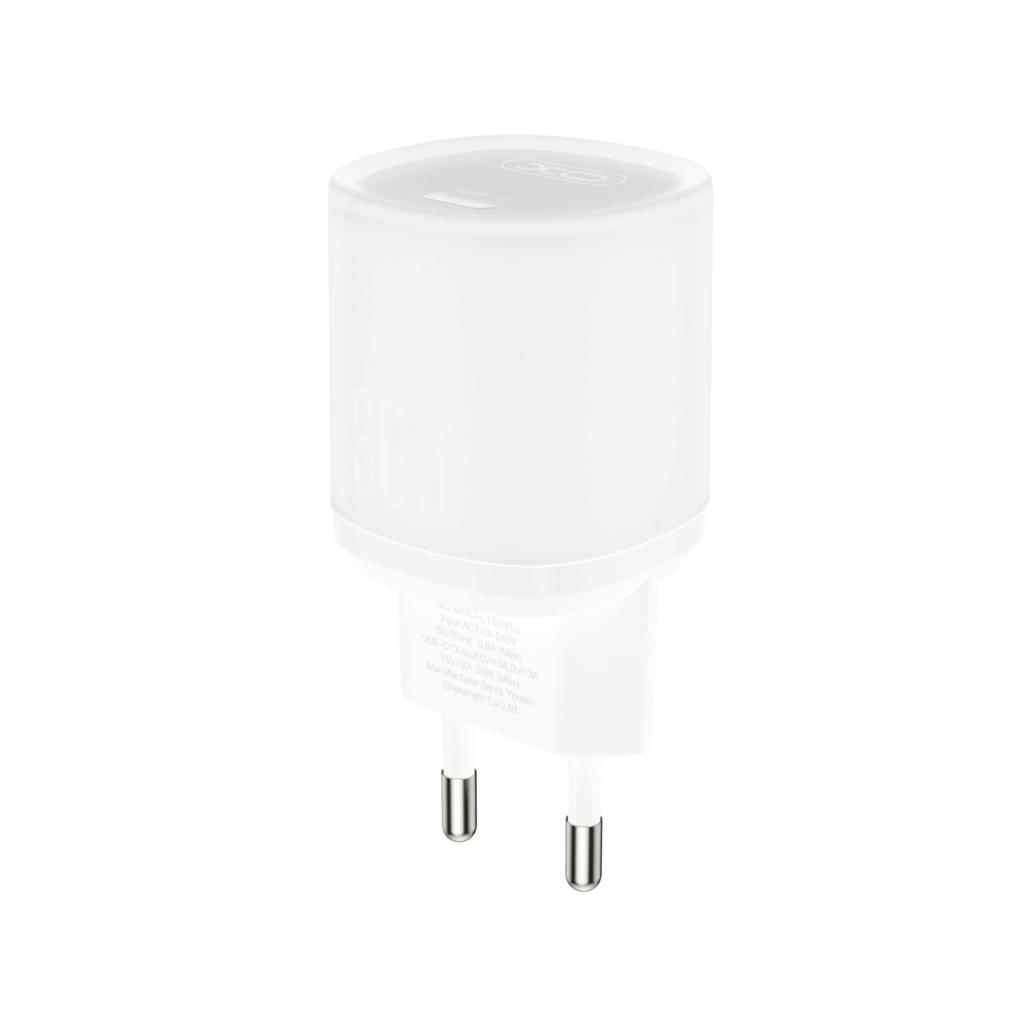 Incarcator Retea Cu Cablu USB-C XO Design L150, 30W, 3A, 1 x USB-C, Alb