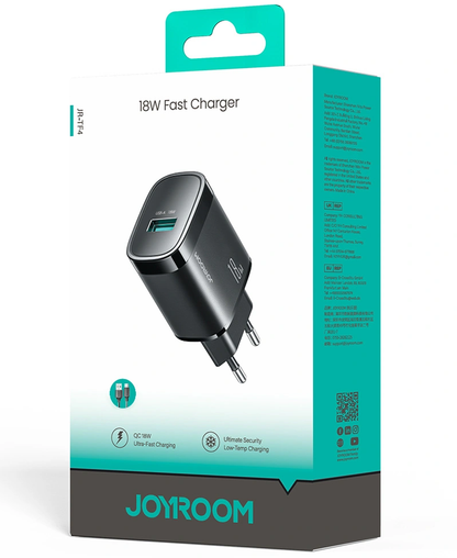Incarcator Retea Cu Cablu USB-C Joyroom JR-TF4, 18W, 3A, 1 x USB-A, Negru