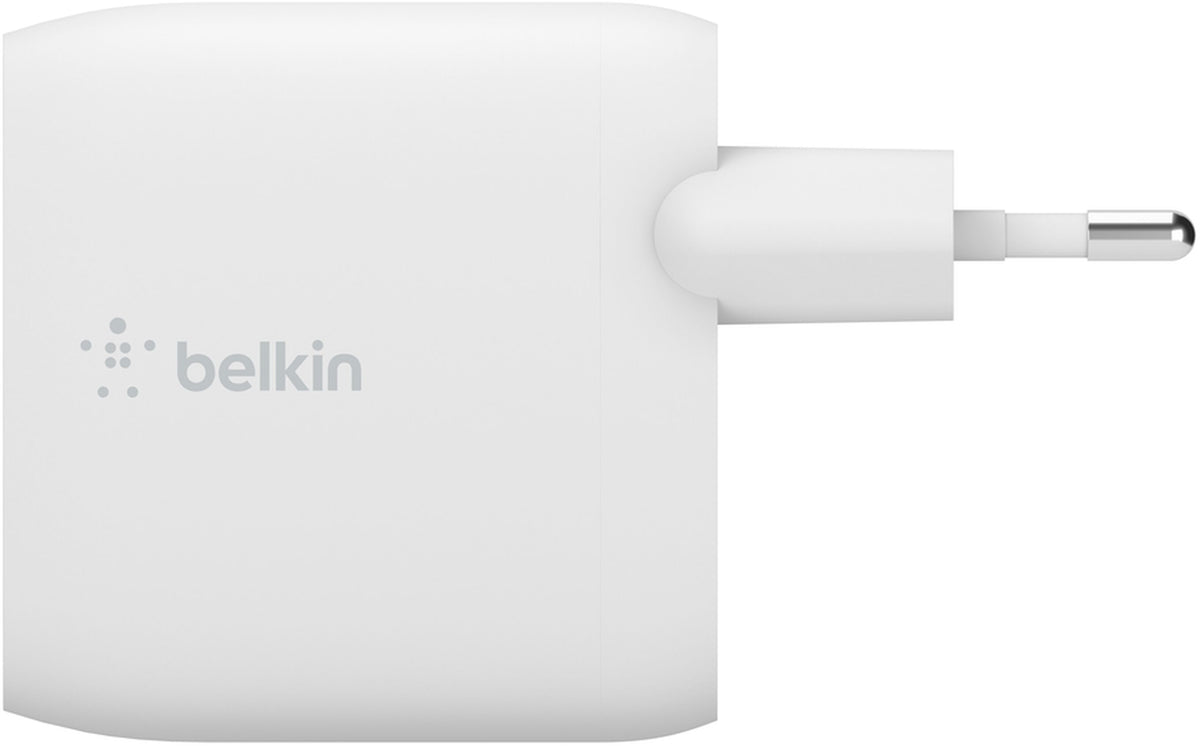 Incarcator Retea Cu Cablu USB-C Belkin BoostCharge Dual, 24W, 2.4A, 2 x USB-A, Alb WCE001vf1MWH