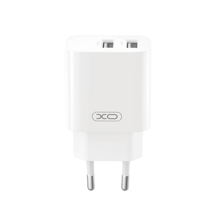 Incarcator Retea Cu Cablu USB-C XO Design CE55, 12W, 2.4A, 2 x USB-A, Alb