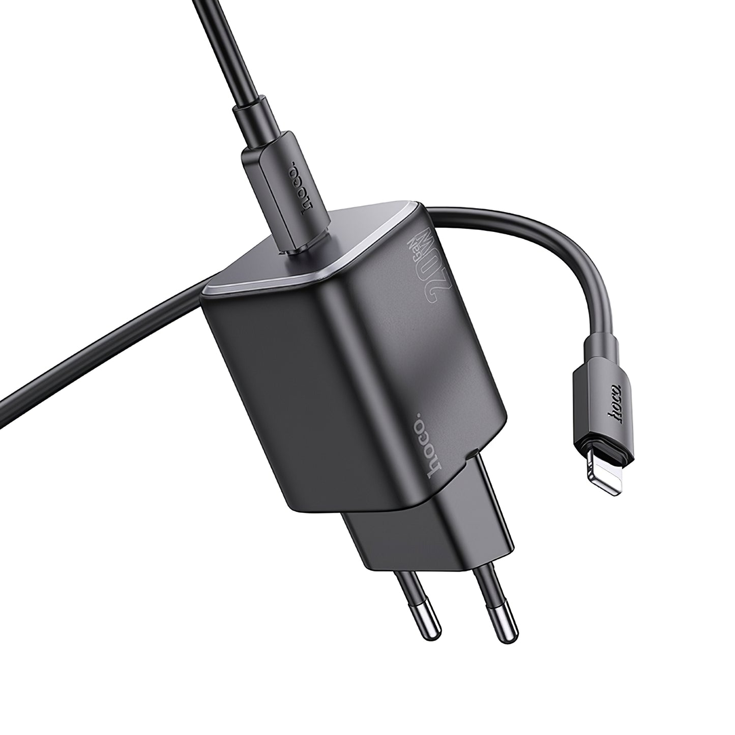 Incarcator Retea Cu Cablu Lightning HOCO N40, 20W, 3A, 1 x USB-C, Negru