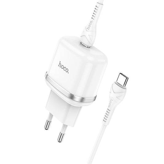 HOCO Victorious N24, 20W, 3A, 1 x USB-C, 1 x USB-C, White 