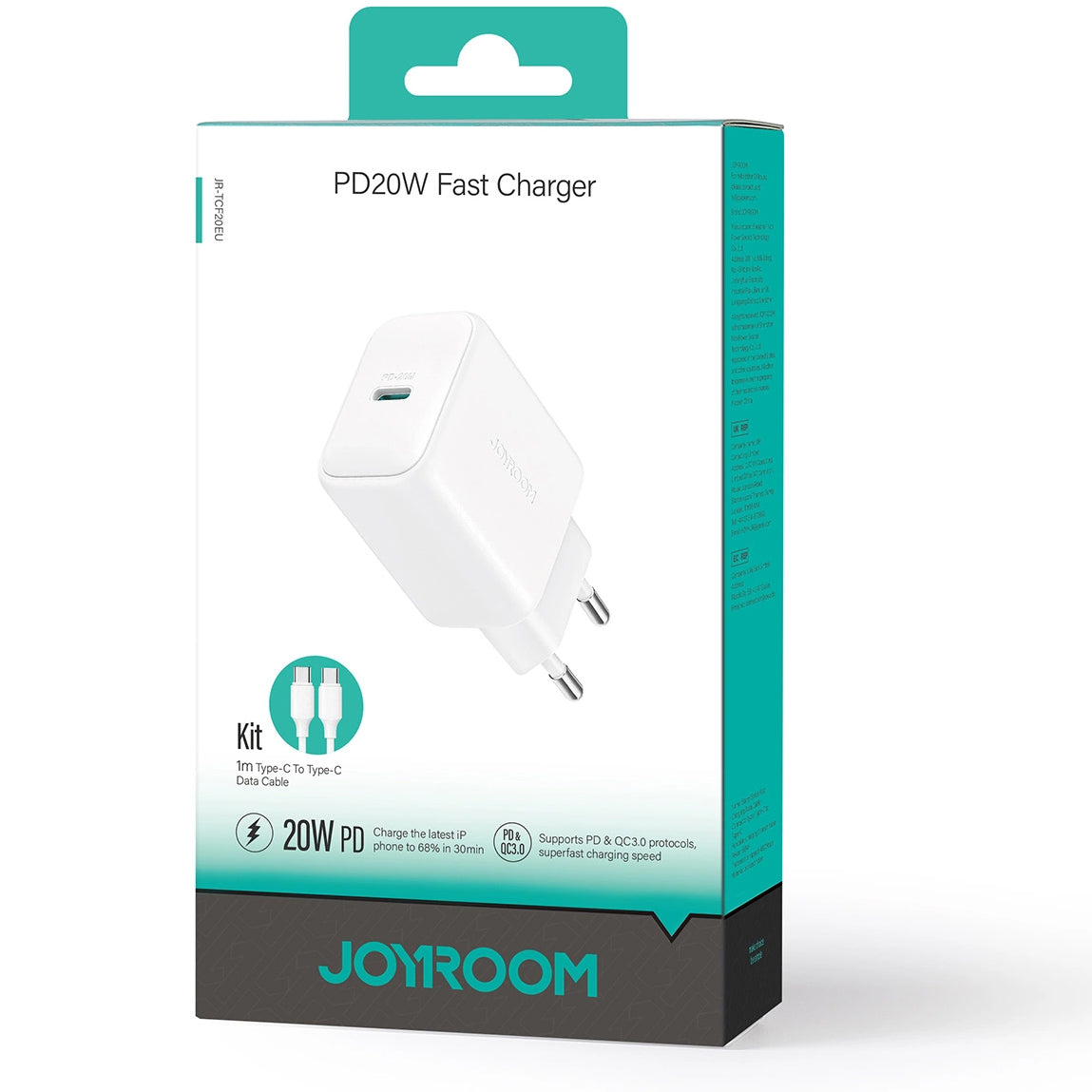Incarcator Retea Cu Cablu USB-C Joyroom JR-TCF20, 20W, 3A, 1 x USB-C, Alb