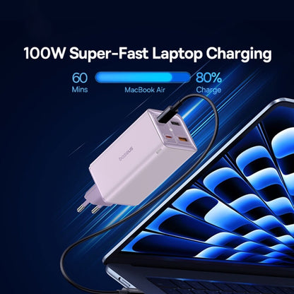 Incarcator Retea Cu Cablu USB-C Baseus GaN6 Pro, 100W, 3.25A, 2 x USB-A - 2 x USB-C, Mov P10162705532-00