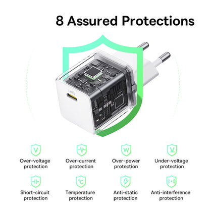 Incarcator Retea Cu Cablu USB-C Baseus Palm, 30W, 3A, 1 x USB-C, Alb P10111605213-01