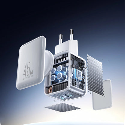 Incarcator Retea Cu Cablu USB-C Joyroom JR-TCL05, 45W, 3A, 2 x USB-C, Alb