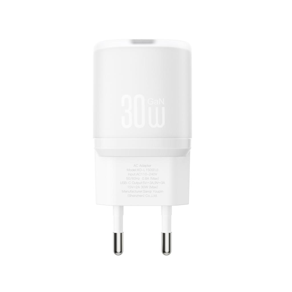 Incarcator Retea Cu Cablu USB-C XO Design L150, 30W, 3A, 1 x USB-C, Alb