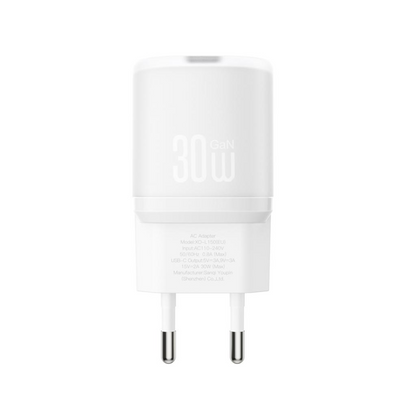 Incarcator Retea Cu Cablu USB-C XO Design L150, 30W, 3A, 1 x USB-C, Alb