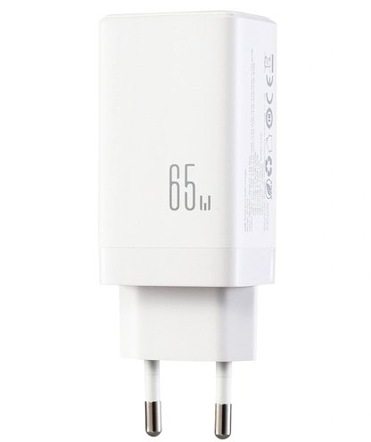 Incarcator Retea Cu Cablu USB-C Joyroom JR-TG10, 65W, 3.25A, 1 x USB-A - 2 x USB-C, Alb
