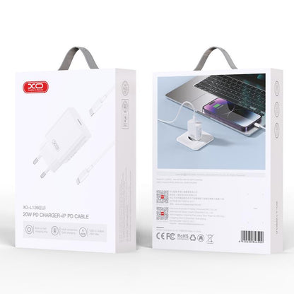 Incarcator Retea Cu Cablu Lightning XO Design L126, 20W, 3A, 1 x USB-C, Alb