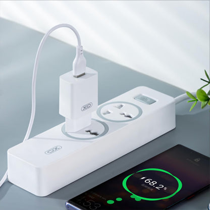 Incarcator Retea Cu Cablu USB-C XO Design L99, 12W, 2.4A, 1 x USB-A, Alb