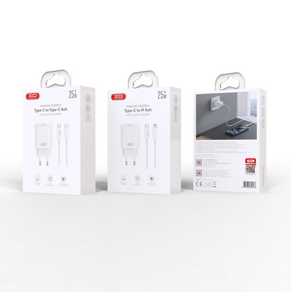 Incarcator Retea Cu Cablu USB-C XO Design CE25, 25W, 3A, 1 x USB-C, Alb