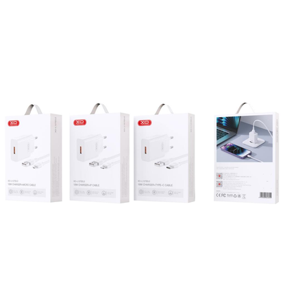Incarcator Retea Cu Cablu USB-C XO Design L127, 18W, 3A, 1 x USB-A, Alb