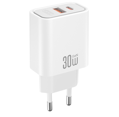 Incarcator Retea Cu Cablu USB-C XO Design CE42, 30W, 3A, 1 x USB-A - 1 x USB-C, Alb