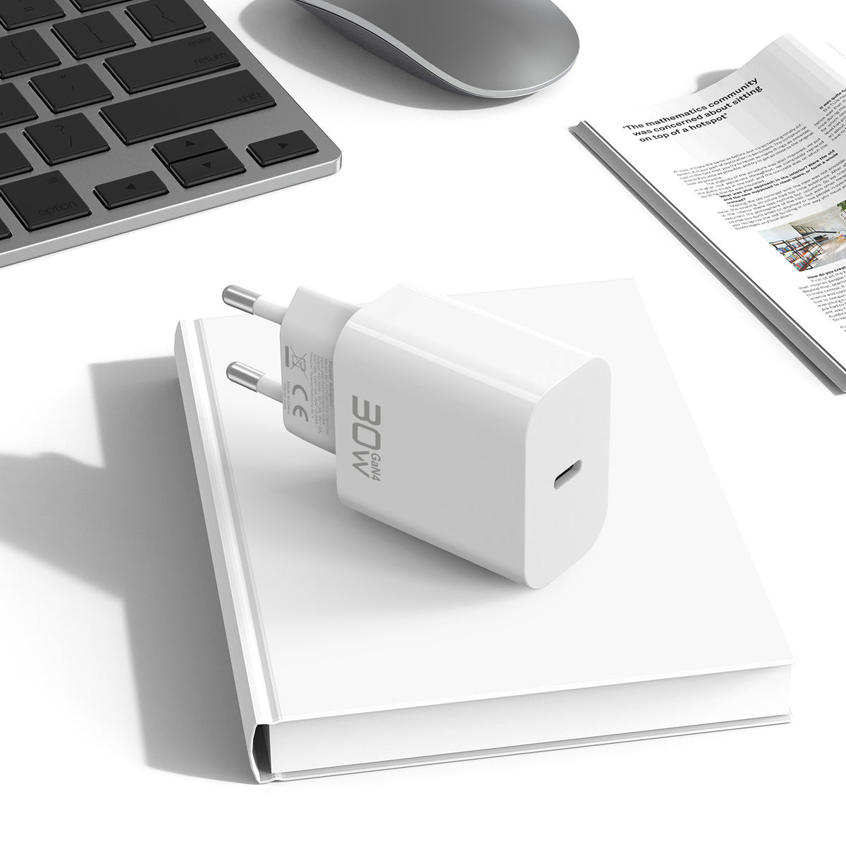 Incarcator Retea Cu Cablu USB-C Blavec BC-14, 30W, 3A, 1 x USB-C, Alb
