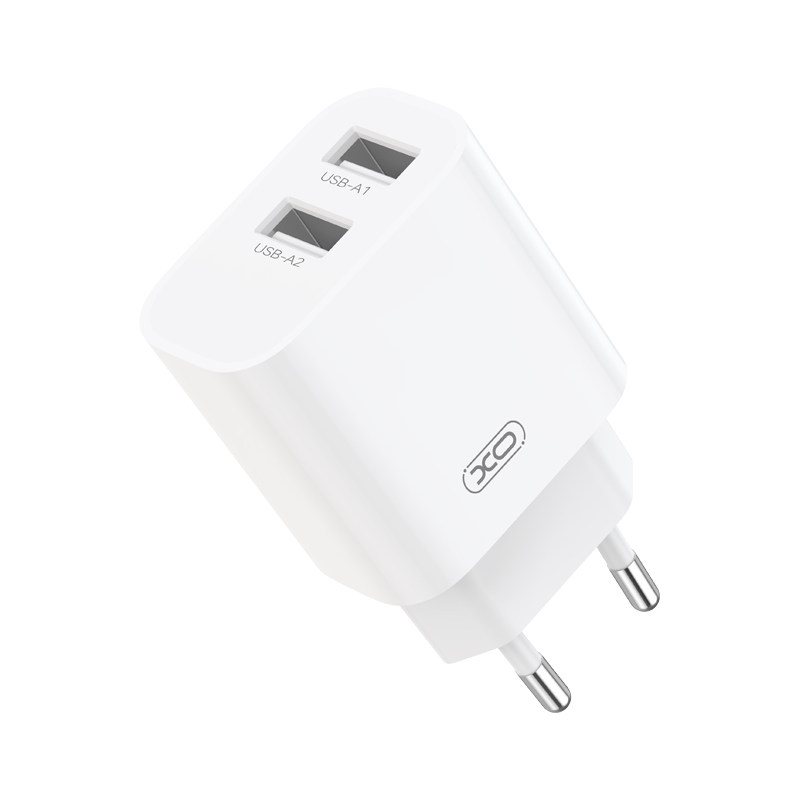 Incarcator Retea Cu Cablu USB-C XO Design CE55, 12W, 2.4A, 2 x USB-A, Alb