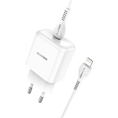 Ładowarka sieciowa BLUE Power BBN3 z kablem Lightning, 20 W, 3 A, 1 x USB-C, biała