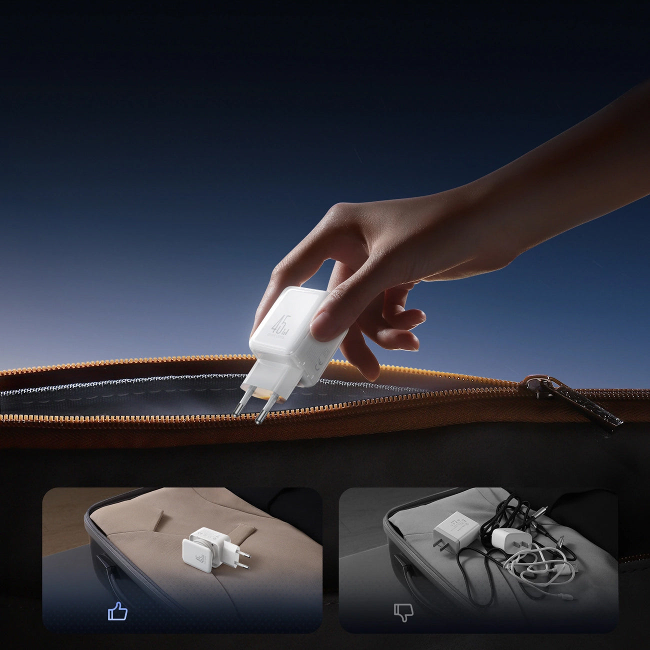 Incarcator Retea Cu Cablu USB-C Joyroom JR-TCL05, 45W, 3A, 2 x USB-C, Alb