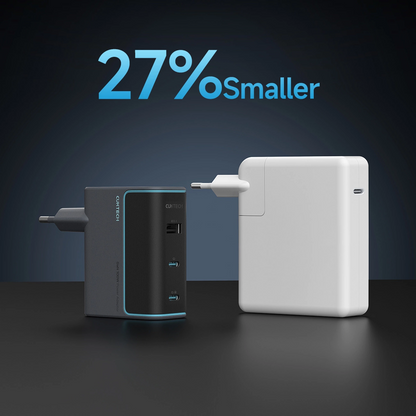 Incarcator Retea Cu Cablu USB-C Cuktech, 100W, 5A, 1 x USB-A - 2 x USB-C, Gri CUKAD1003EUG