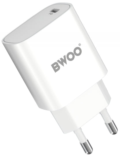 Incarcator Retea Cu Cablu USB-C BWOO CDA159, 20W, 3A, 1 x USB-C, Alb