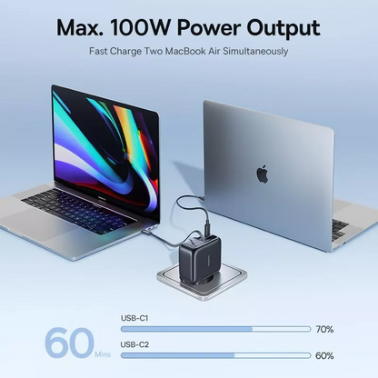 Incarcator Retea Cu Cablu USB-C Baseus EnerCore CJ11, 100W, 1 x USB-A - 2 x USB-C, Negru E0120M00