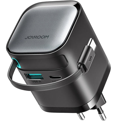 Ładowarka sieciowa Joyroom JR-TCL02 USB-C, 65W, 3A, 1 x USB-A - 1 x USB-C, czarna 