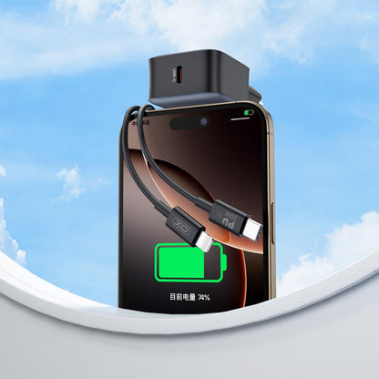 Incarcator Retea Cu Cablu Lightning XO Design L155, 30W, 3A, 1 x USB-C, Negru