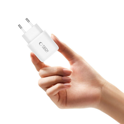 Incarcator Retea Cu Cablu USB-C Tech-Protect NCA45W, 45W, 3A, 1 x USB-A - 1 x USB-C, Alb