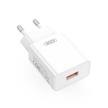 Incarcator Retea Cu Cablu USB-C XO Design L127, 18W, 3A, 1 x USB-A, Alb