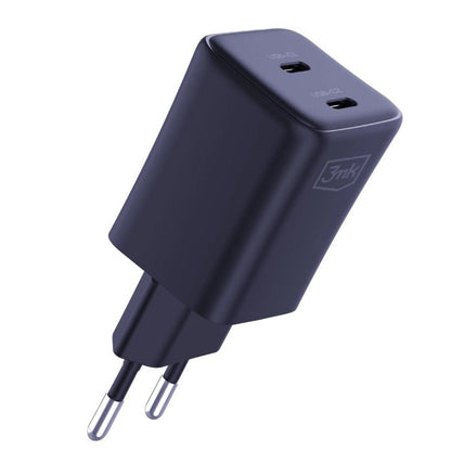 Incarcator Retea Cu Cablu USB-C 3MK HyperCharger, 45W, 3A, 2 x USB-C, Negru