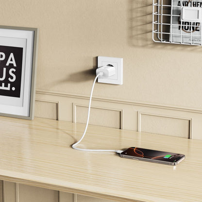 Incarcator Retea Cu Cablu USB-C Tech-Protect NC20W, 20W, 3A, 1 x USB-C, Alb