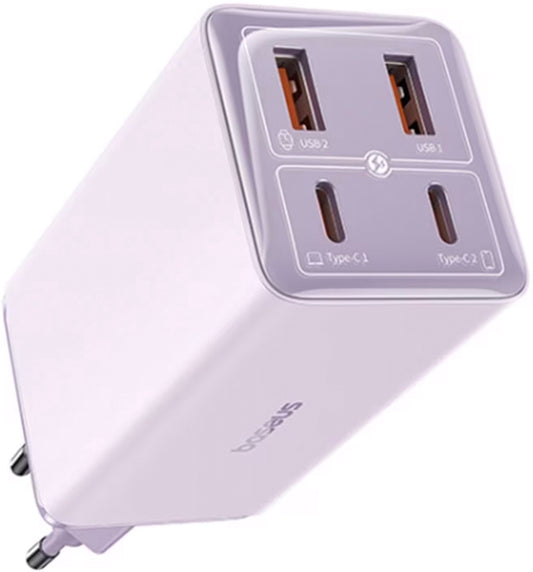 Incarcator Retea Cu Cablu USB-C Baseus GaN6 Pro, 100W, 3.25A, 2 x USB-A - 2 x USB-C, Mov P10162705532-00