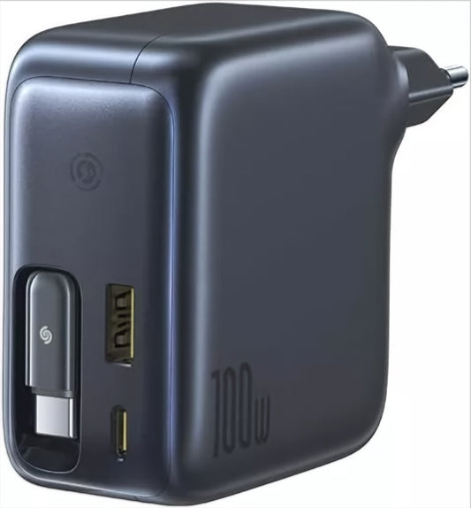 Incarcator Retea Cu Cablu USB-C Baseus EnerCore CJ11, 100W, 1 x USB-A - 2 x USB-C, Negru E0120M00