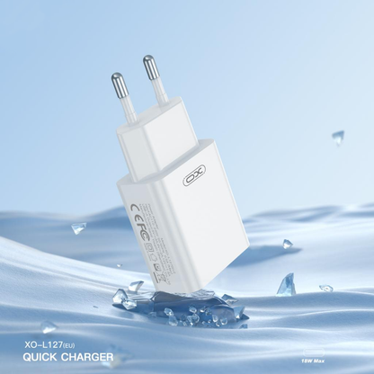 Incarcator Retea Cu Cablu microUSB XO Design L127, 18W, 3A, 1 x USB-A, Alb