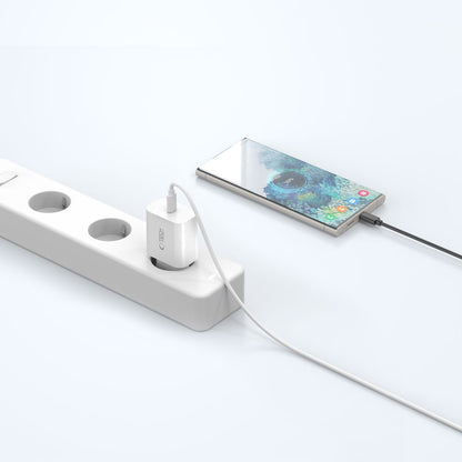 Incarcator Retea Cu Cablu USB-C Tech-Protect NC20W, 20W, 3A, 1 x USB-C, Alb