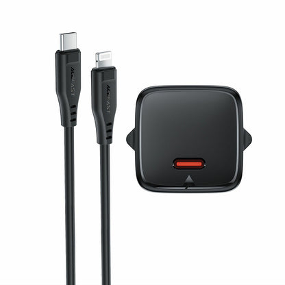 Incarcator Retea Cu Cablu Lightning Acefast A118, 30W, 3A, 1 x USB-C, Negru